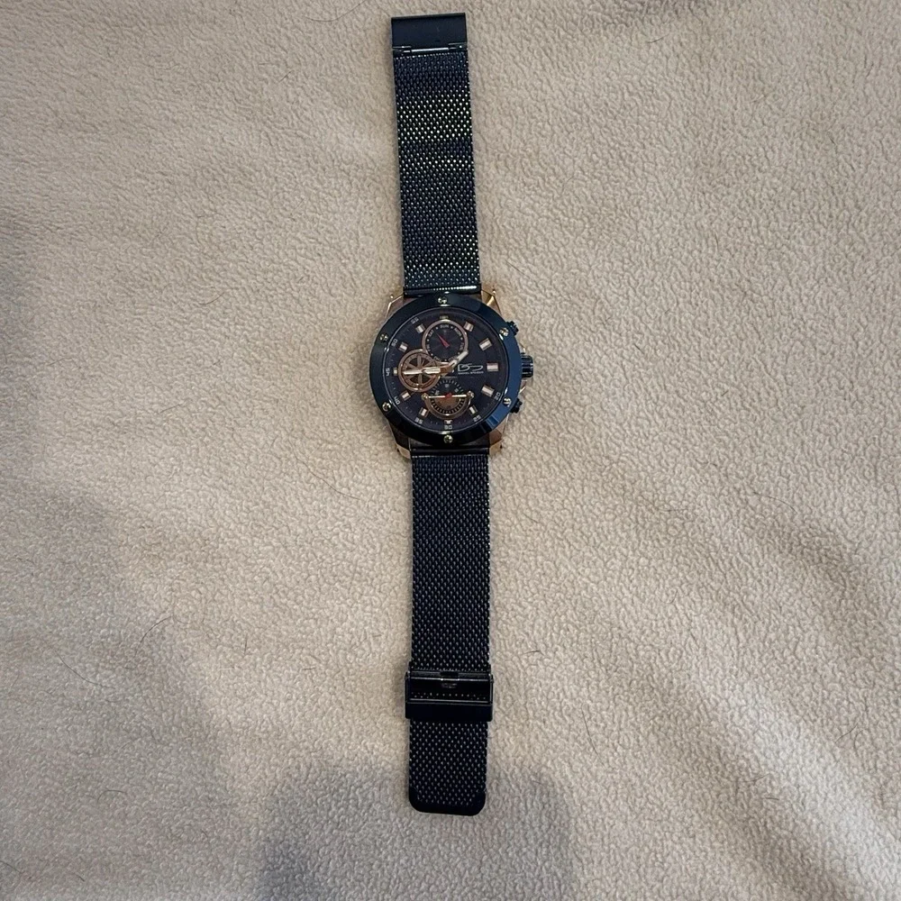 Daniel Steiger 9402B-M Men's Multifunction Quartz Mesh Watch Blue Rose Gold